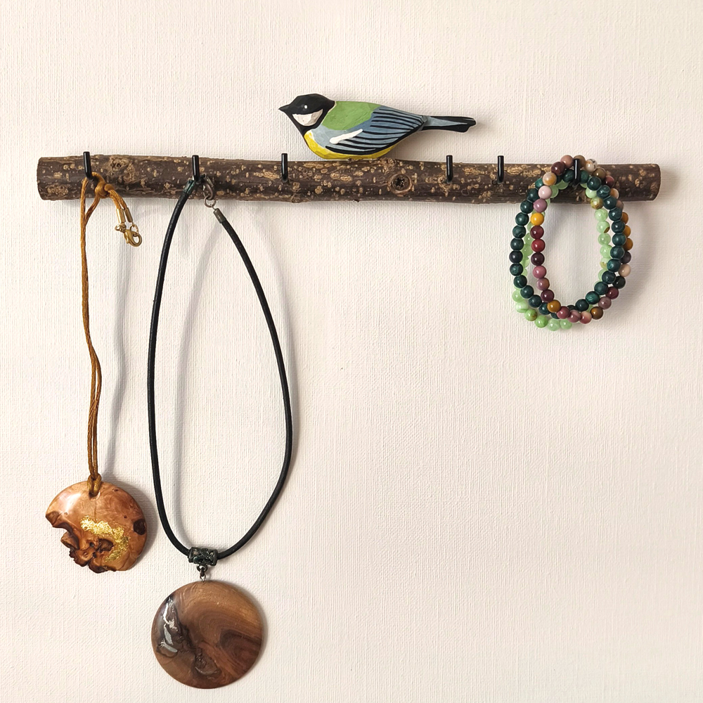 Oiseau Branche Mésange charbonnière 2 support bijoux