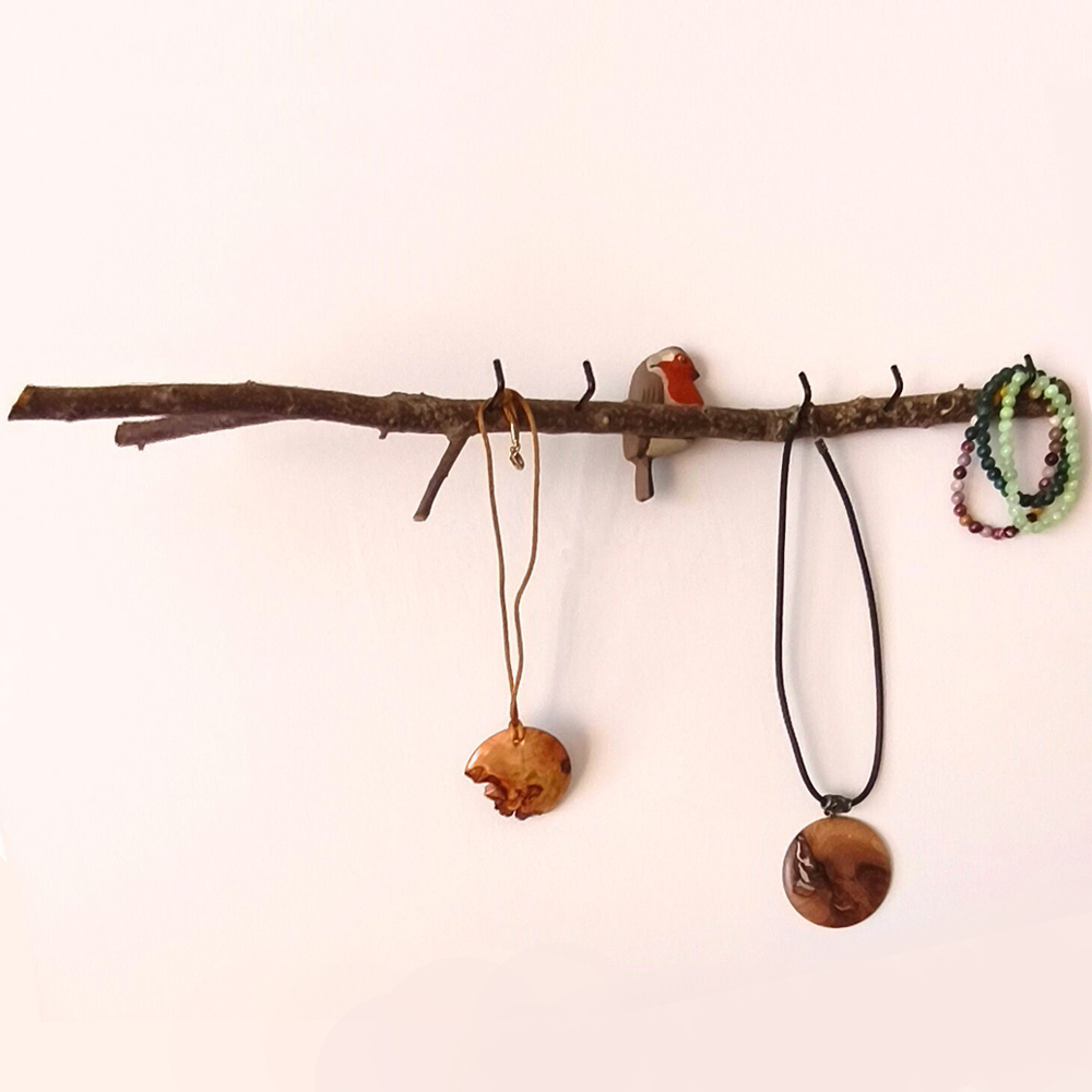 Oiseau Branche Rouge gorge porte bijoux